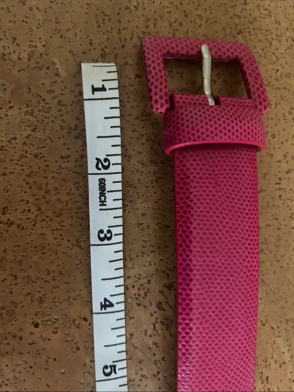 W. Kleinberg Pink Leather Belt with Gold Buckle
